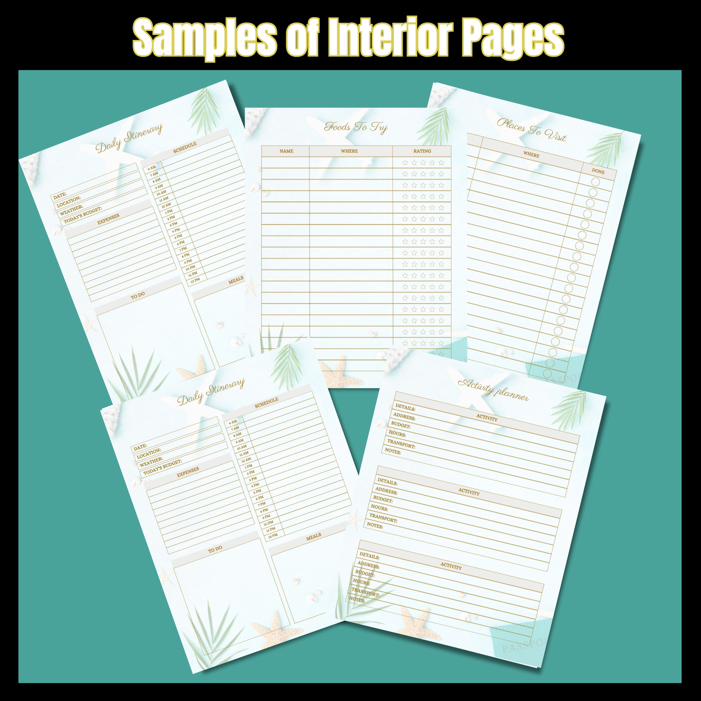 Vacation Travel Planner – Digital & Printable PDF