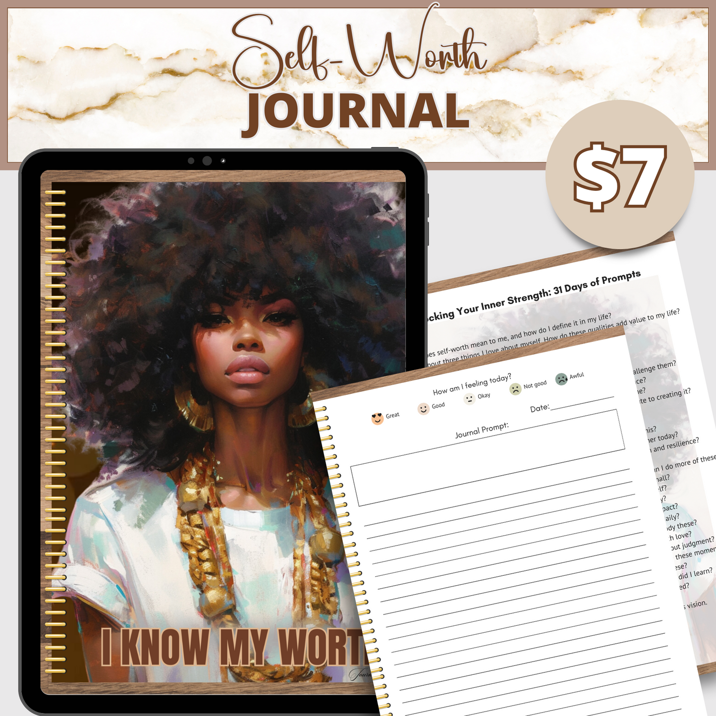 Digital Self Worth Journal – Unlock Your Inner Strength Anywhere