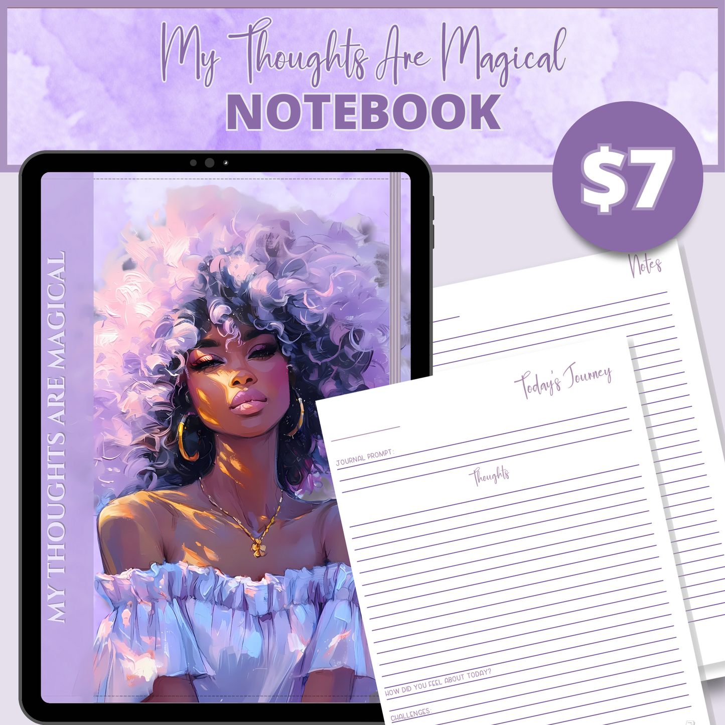 My Thoughts Are Magical Digital Notebook - Guided Journal for Self-Discovery and Inspiration