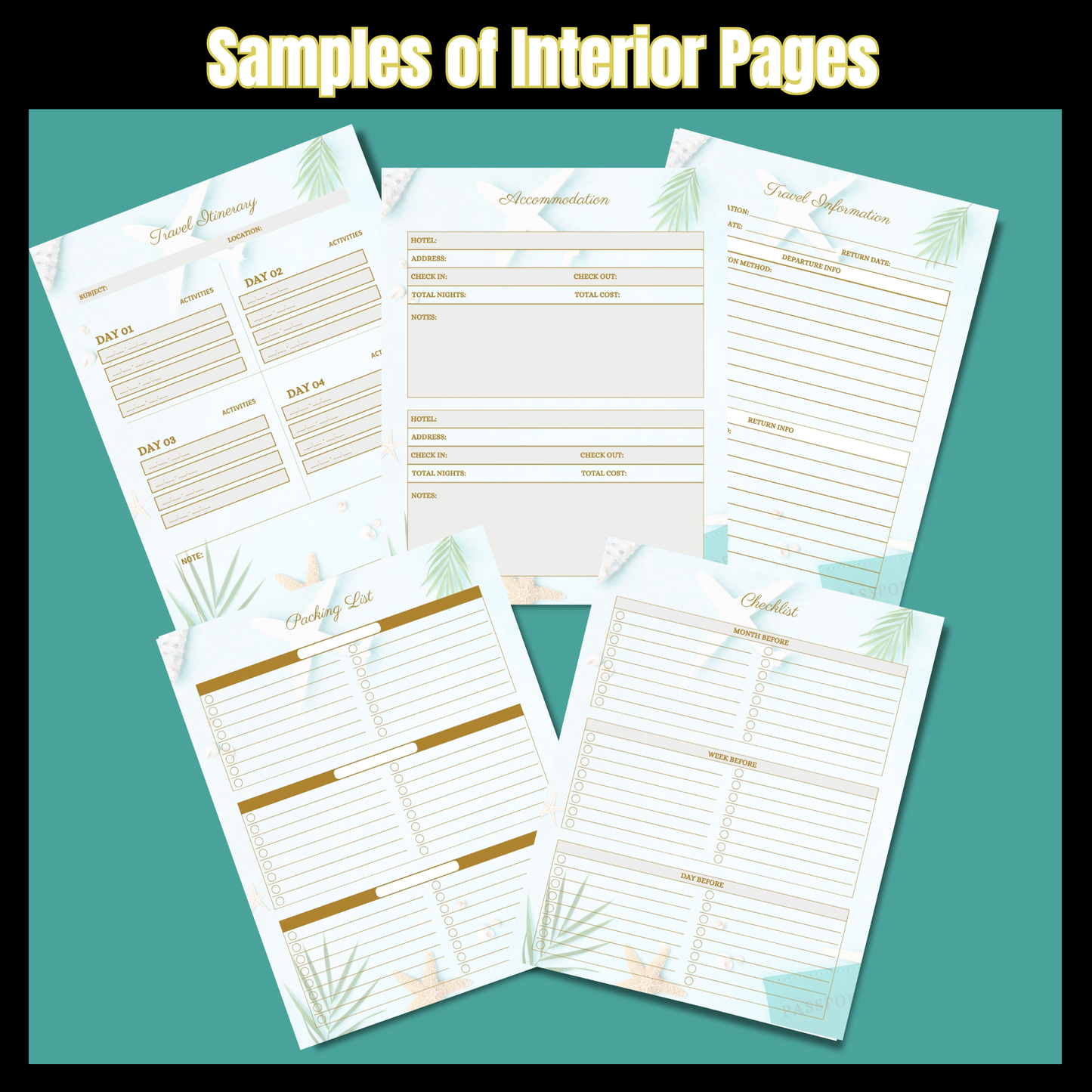 Vacation Travel Planner – Digital & Printable PDF